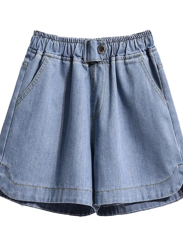 Quần Short Jean Cạp Cao Ống Rộng – Dáng Suông Bigsize, Hè 2026