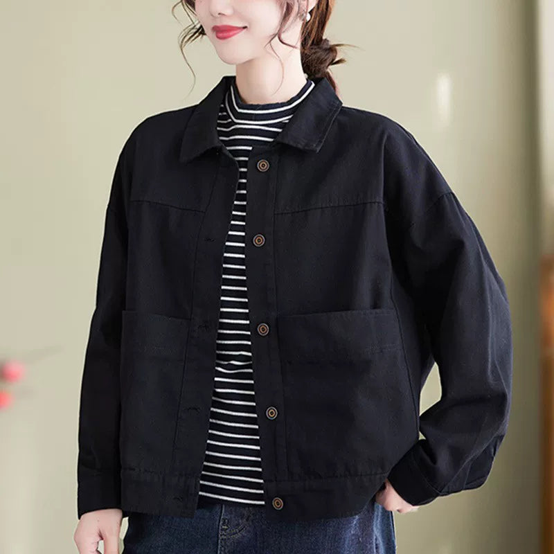 Áo Khoác Jacket Workwear Khoá Kéo – Dáng Rộng Dễ Phối, Xuân Thu 2026