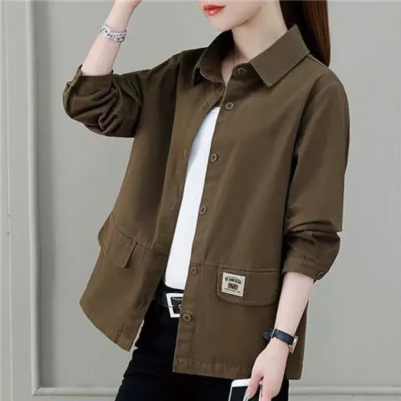 Áo Khoác Jacket Ngắn Tay Dài Phong Cách Công Sở – Dáng Rộng Thanh Lịch, Thu 2026