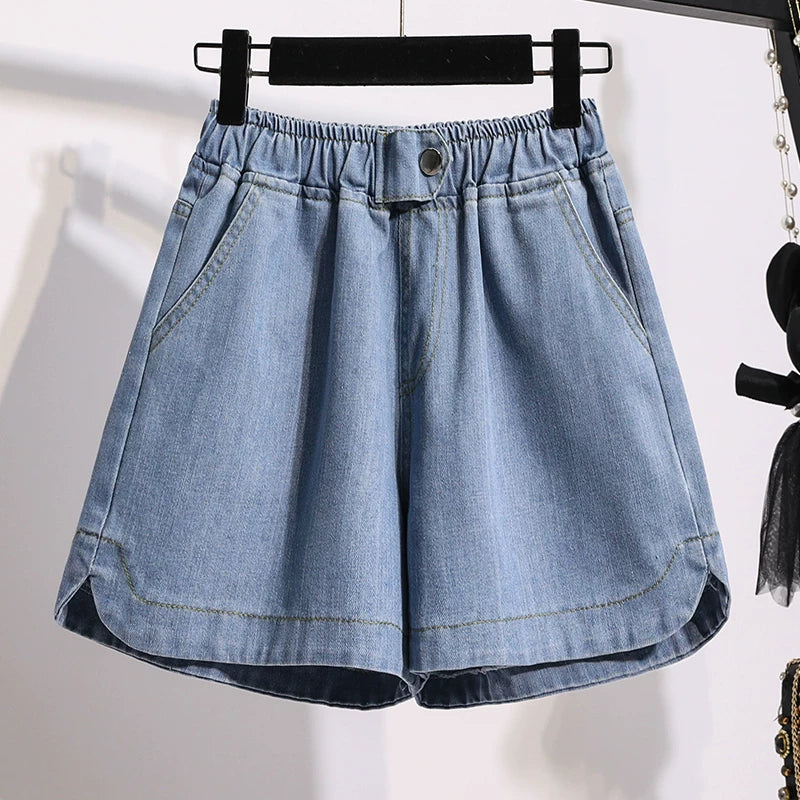 Quần Short Jean Cạp Cao Ống Rộng – Dáng Suông Bigsize, Hè 2026