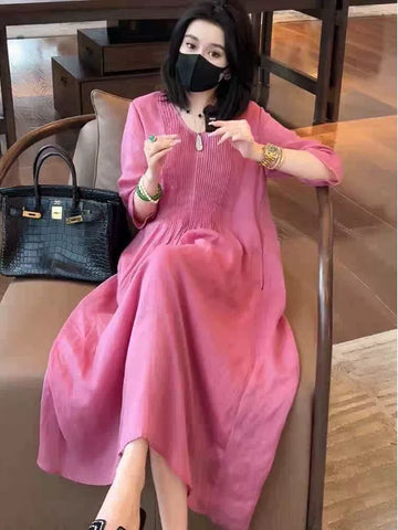 Đầm Dài Vải Tencel Cotton Dáng Rộng – Thoáng Mát Nghỉ Dưỡng Cao Cấp, Hè 2026