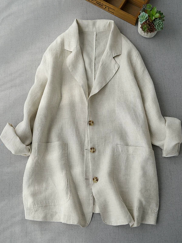 Áo Blazer Vest Ngắn Cotton Lanh Dáng Cardigan – Phong Cách Nhật Hàn, Hè 2026