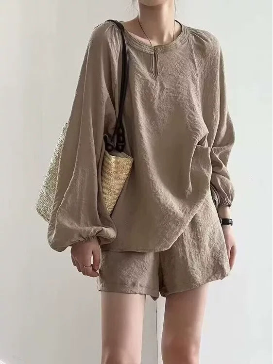Set 2 Món Áo Sơ Mi Chống Nắng Modal + Quần Short – Casual Thoáng Mát, Hè 2026