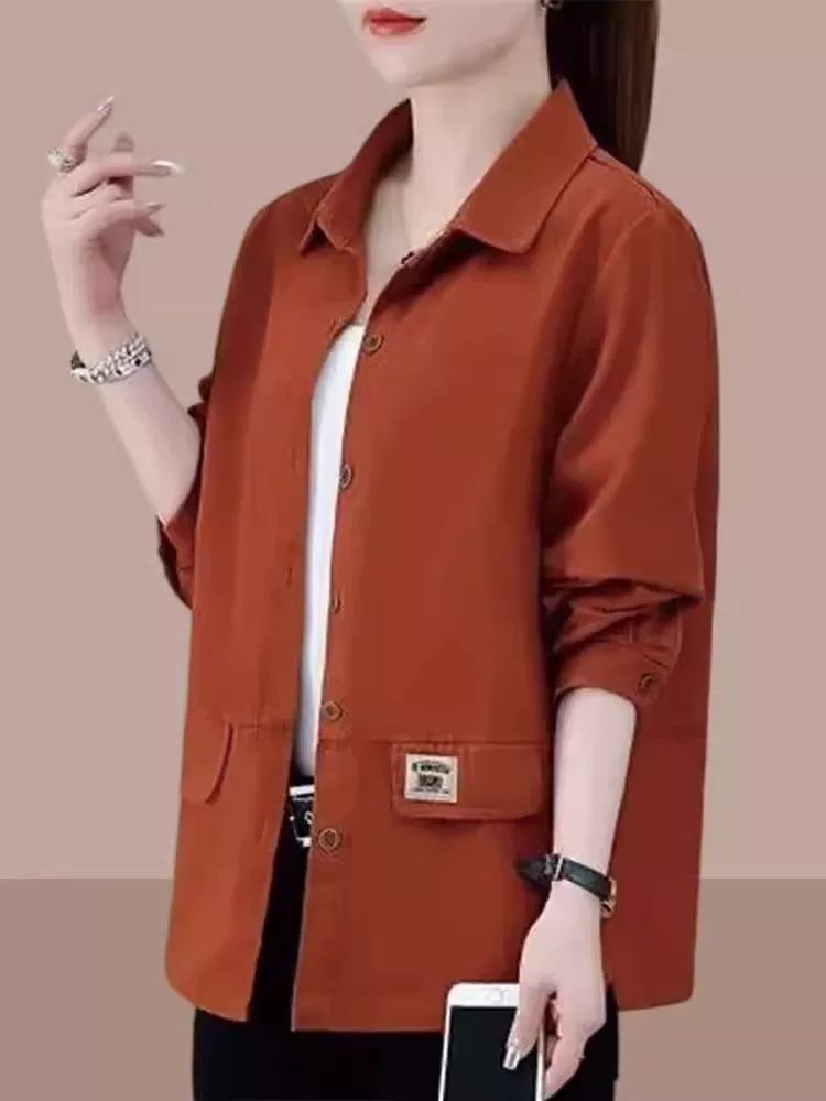 Áo Khoác Jacket Ngắn Tay Dài Phong Cách Công Sở – Dáng Rộng Thanh Lịch, Thu 2026