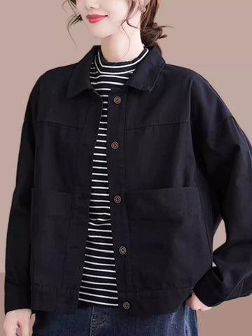 Áo Khoác Jacket Workwear Khoá Kéo – Dáng Rộng Dễ Phối, Xuân Thu 2026