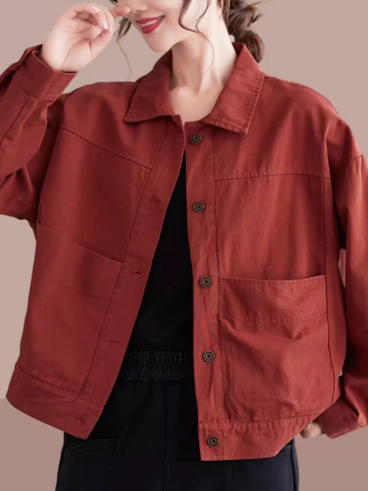 Áo Khoác Jacket Workwear Khoá Kéo – Dáng Rộng Dễ Phối, Xuân Thu 2026