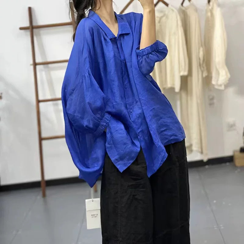 Áo Khoác Chống Nắng Vải Đũi Tay Dơi Babydoll – Mỏng Nhẹ Cardigan, Hè 2026