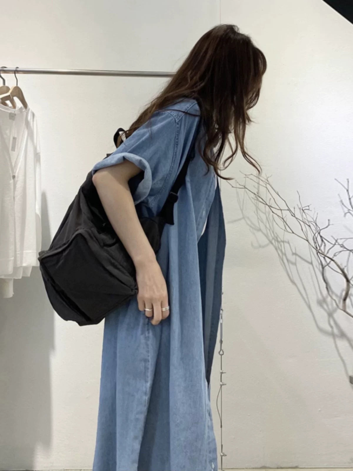 Đầm Jean Denim Dáng Sơ Mi Ngắn Tay – Vintage Tôn Dáng Bigsize