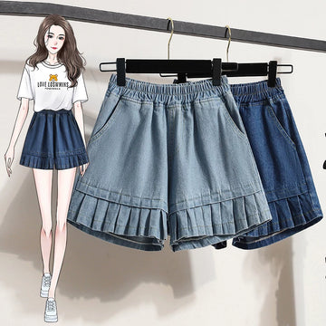 Quần Lửng Jean Wash Ống Rộng 5 Phân – Dáng Suông Bigsize, Hè 2026