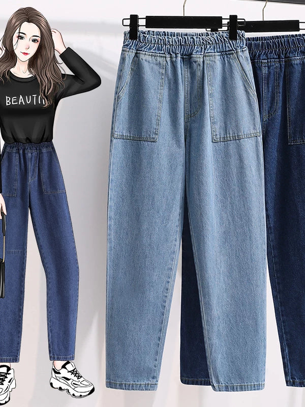 Quần Jean Baggy Harem Cạp Cao – Dáng Củ Cải Tôn Dáng Bigsize, Xuân 2026