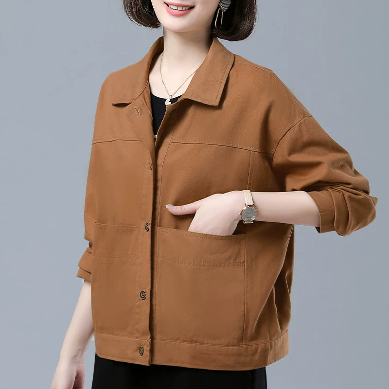 Áo Khoác Jacket Workwear Khoá Kéo – Dáng Rộng Dễ Phối, Xuân Thu 2026