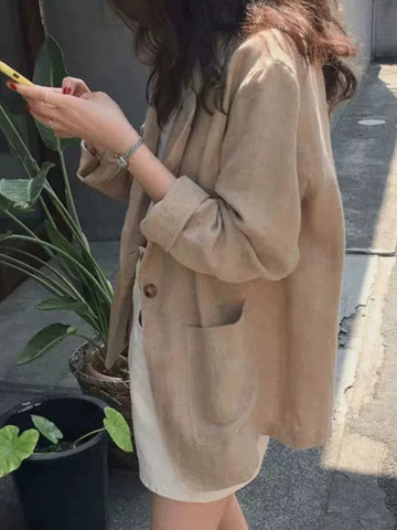 Áo Blazer Vest Cotton Linen Mỏng Dáng Rộng – Sang Chảnh Bigsize, Hè 2026