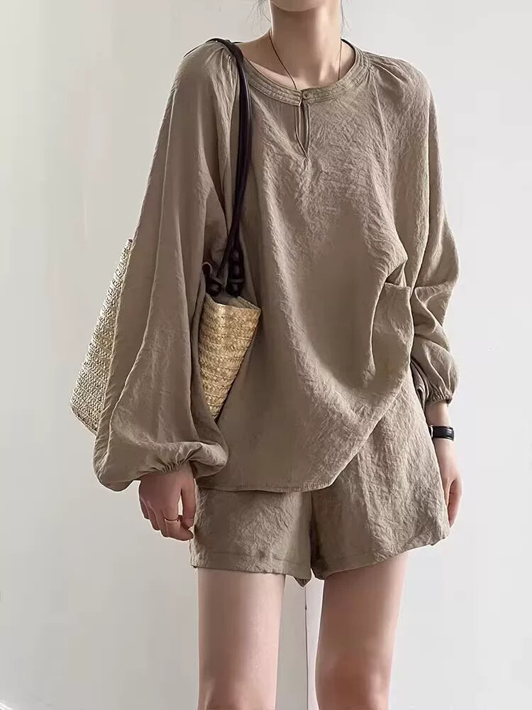 Set 2 Món Áo Sơ Mi Chống Nắng Modal + Quần Short – Casual Thoáng Mát, Hè 2026