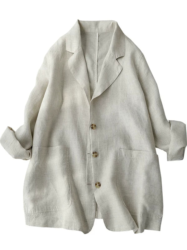 Áo Blazer Vest Ngắn Cotton Lanh Dáng Cardigan – Phong Cách Nhật Hàn, Hè 2026