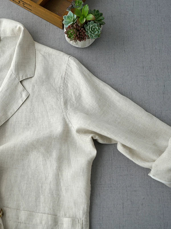 Áo Blazer Vest Ngắn Cotton Lanh Dáng Cardigan – Phong Cách Nhật Hàn, Hè 2026
