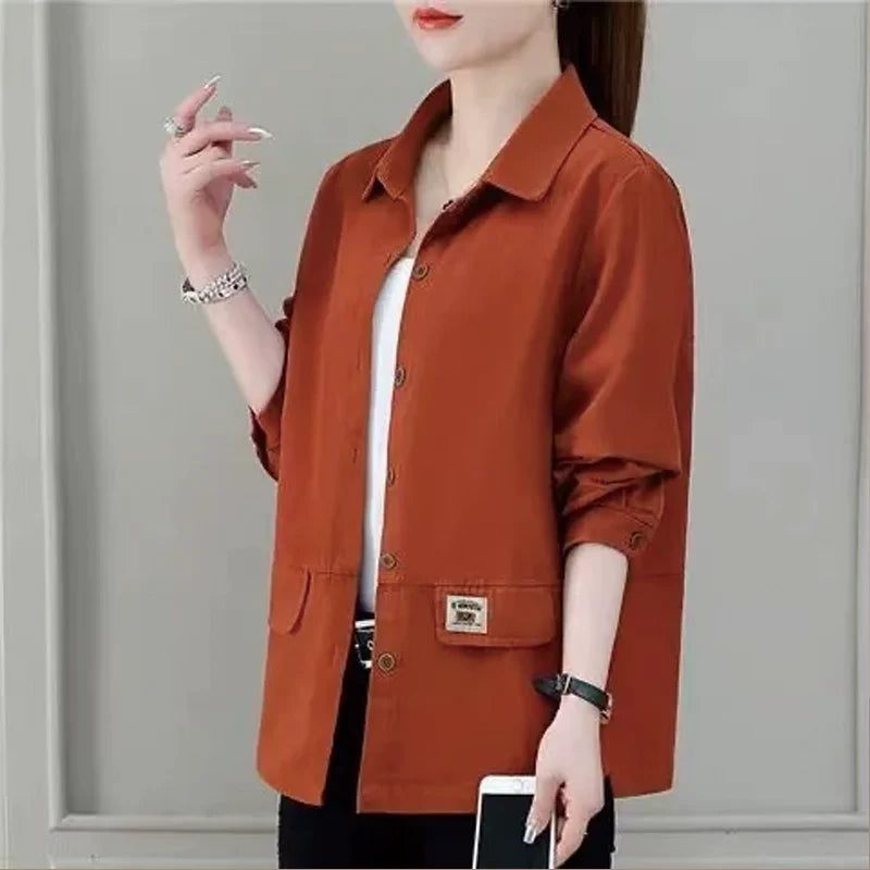 Áo Khoác Jacket Ngắn Tay Dài Phong Cách Công Sở – Dáng Rộng Thanh Lịch, Thu 2026