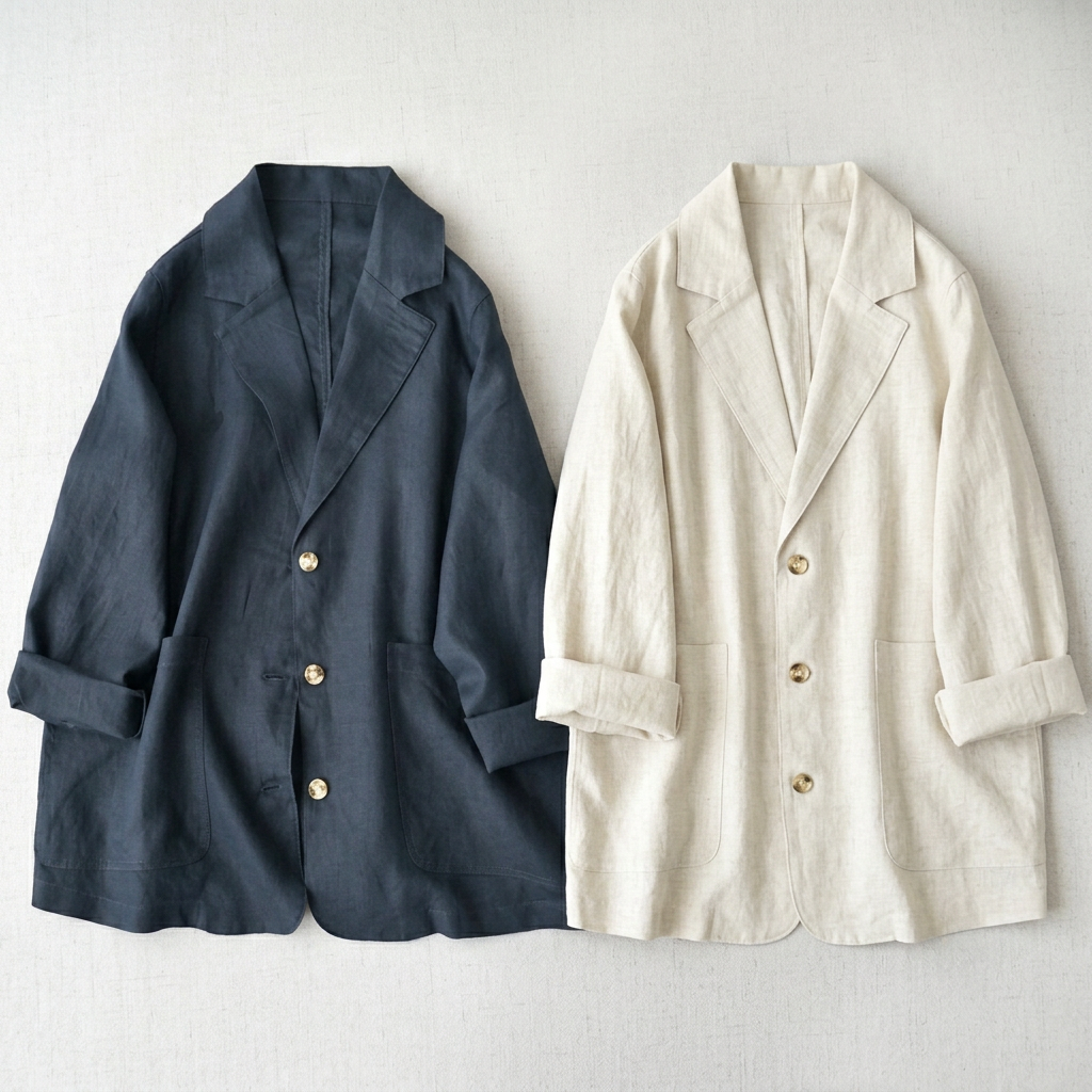 Áo Blazer Vest Ngắn Cotton Lanh Dáng Cardigan – Phong Cách Nhật Hàn, Hè 2026