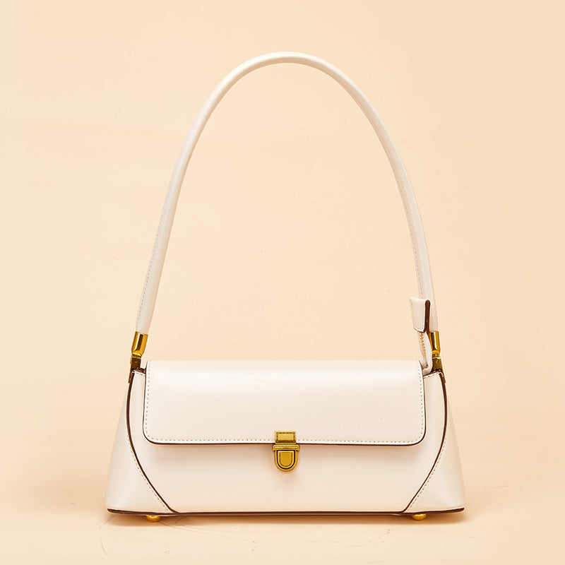 Women's 2026 luxury French style genuine leather baguette bag, small and chic, shoulder bag for summer, elegant pairing TX115250