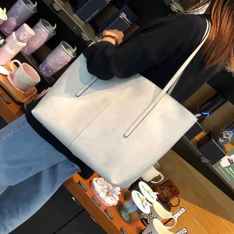 Women's Genuine Leather Tote Bag - Classic European & American Style - Large Capacity, Easy to Match for Work