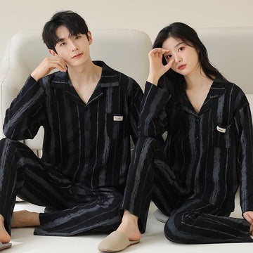 Bộ đồ ngủ thun gân cao cấp thanh lịch sang trọng thu đông mới nhất D543240
