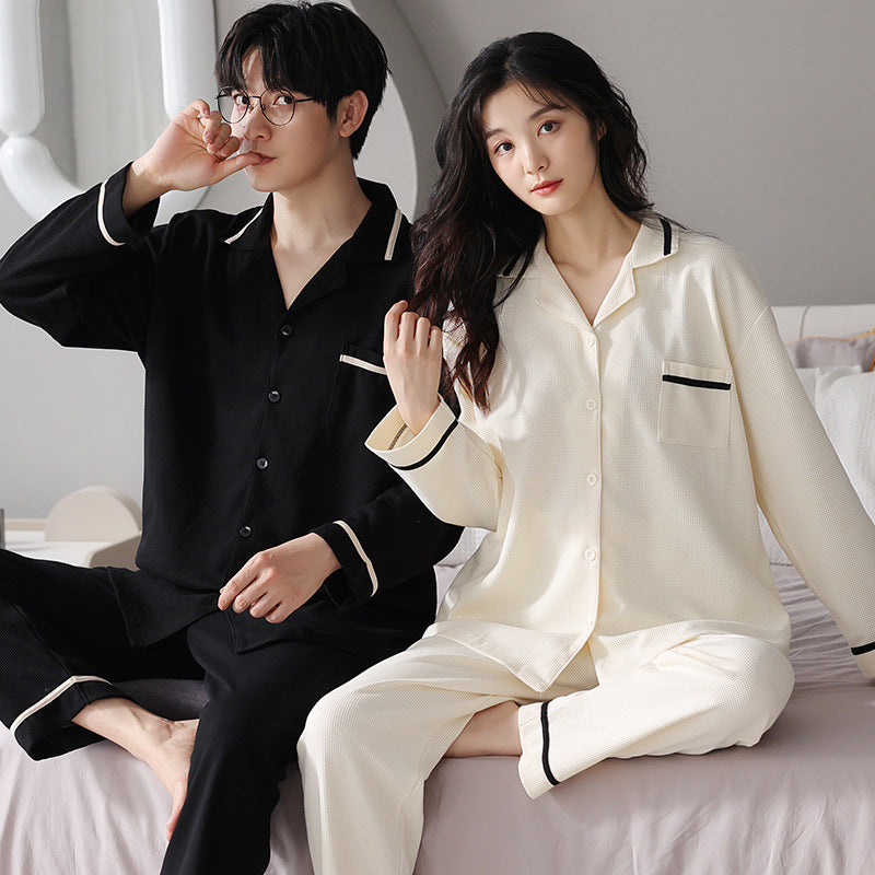 Bộ đồ ngủ thun gân cao cấp thanh lịch sang trọng thu đông mới nhất D543240