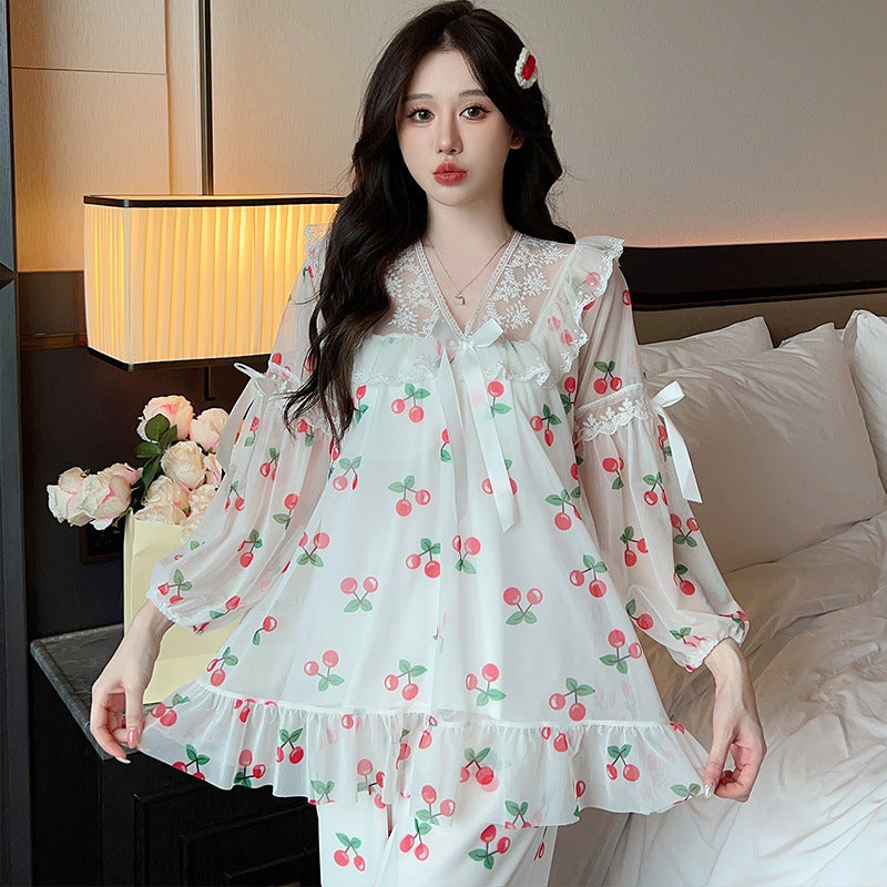 Đồ ngủ cho nữ lưới ren có đêm lót phong cách ngọt ngào  DN430240