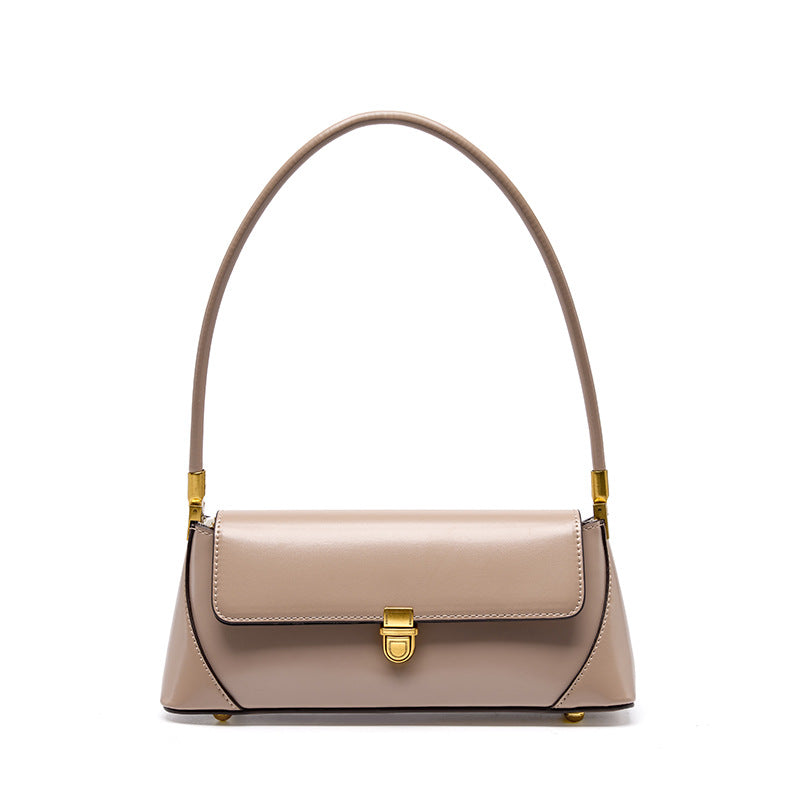 Women's 2026 luxury French style genuine leather baguette bag, small and chic, shoulder bag for summer, elegant pairing TX115250