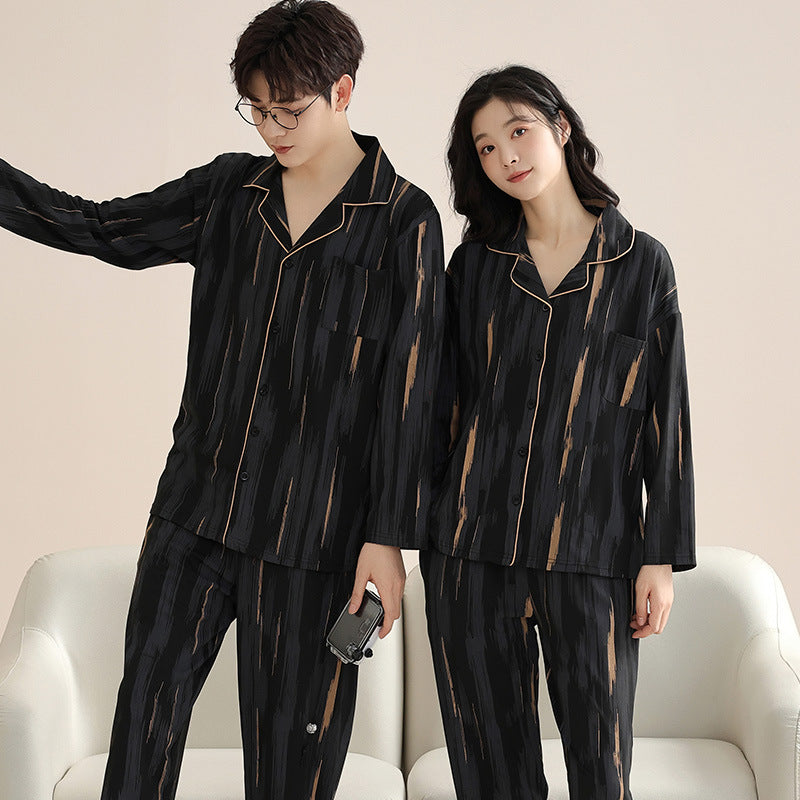 Bộ đồ ngủ thun gân cao cấp thanh lịch sang trọng thu đông mới nhất D543240