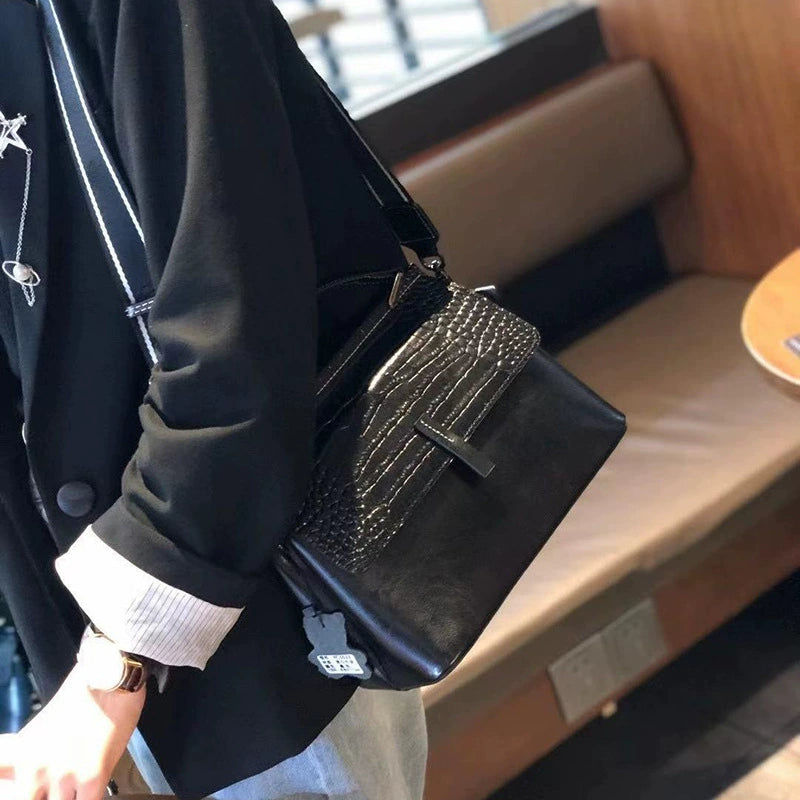 Túi Tote Nữ Da Bò Thật Lớp Đầu Cỡ Lớn - Vân Cá Sấu Cổ Điển, Đi Làm Đa Năng