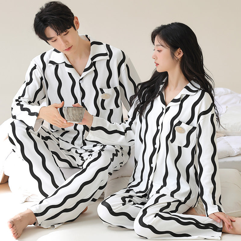 Bộ đồ ngủ thun gân cao cấp thanh lịch sang trọng thu đông mới nhất D543240