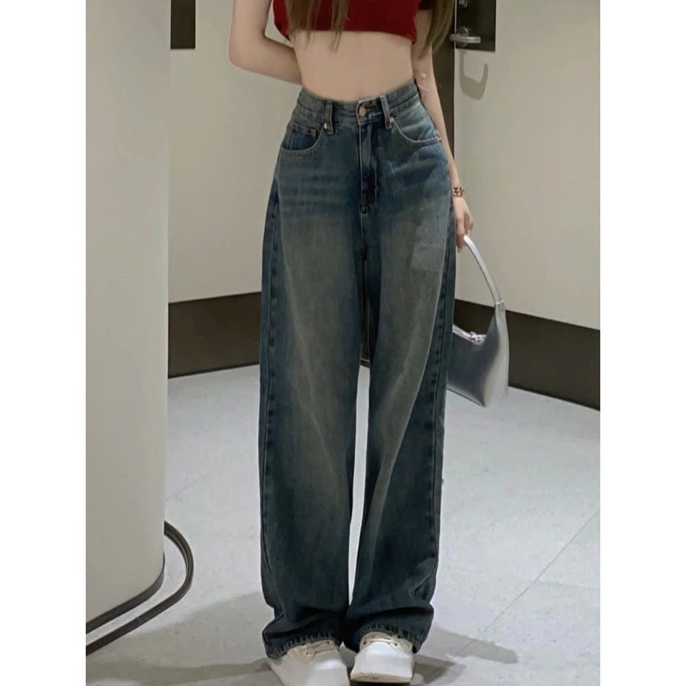 와이드 팬츠 롱 하이웨이스트 청바지 QJ228240