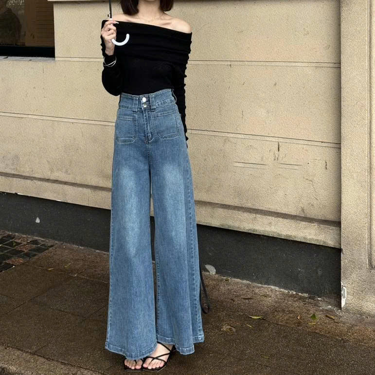 Quần Jeans Xuân 2026 – Cạp Cao, Ống Rộng Phong Cách Hàn Quốc QJ110250