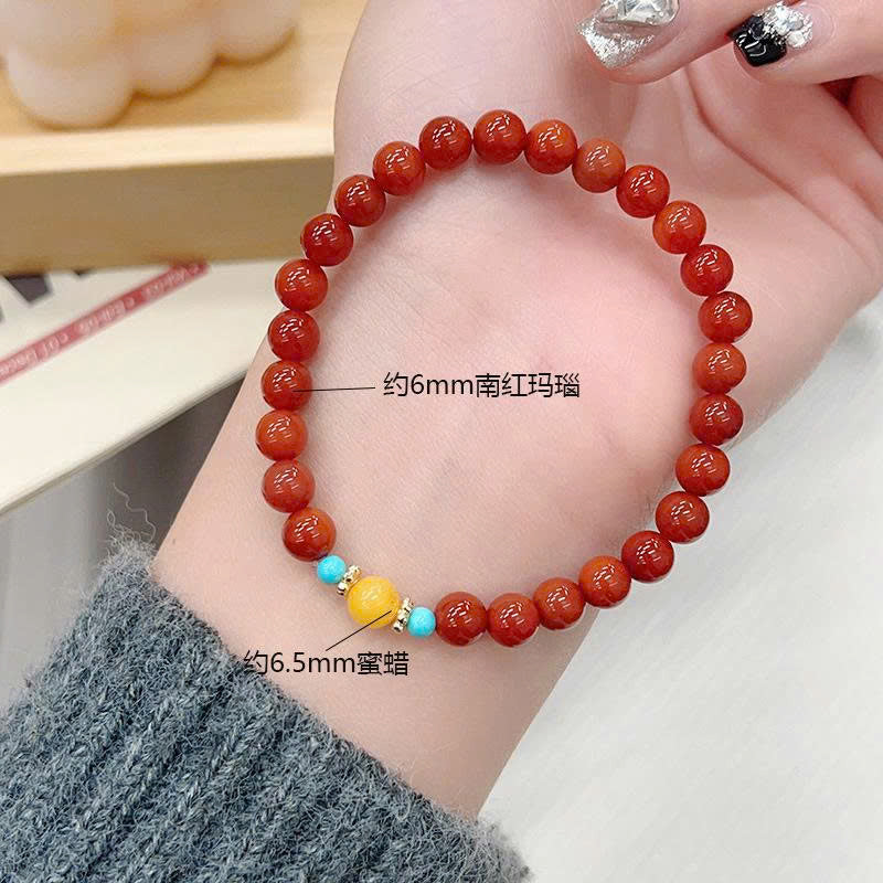 천연 레드 아게이트 원석 팔찌 6mm 고급 여성용 TS178250