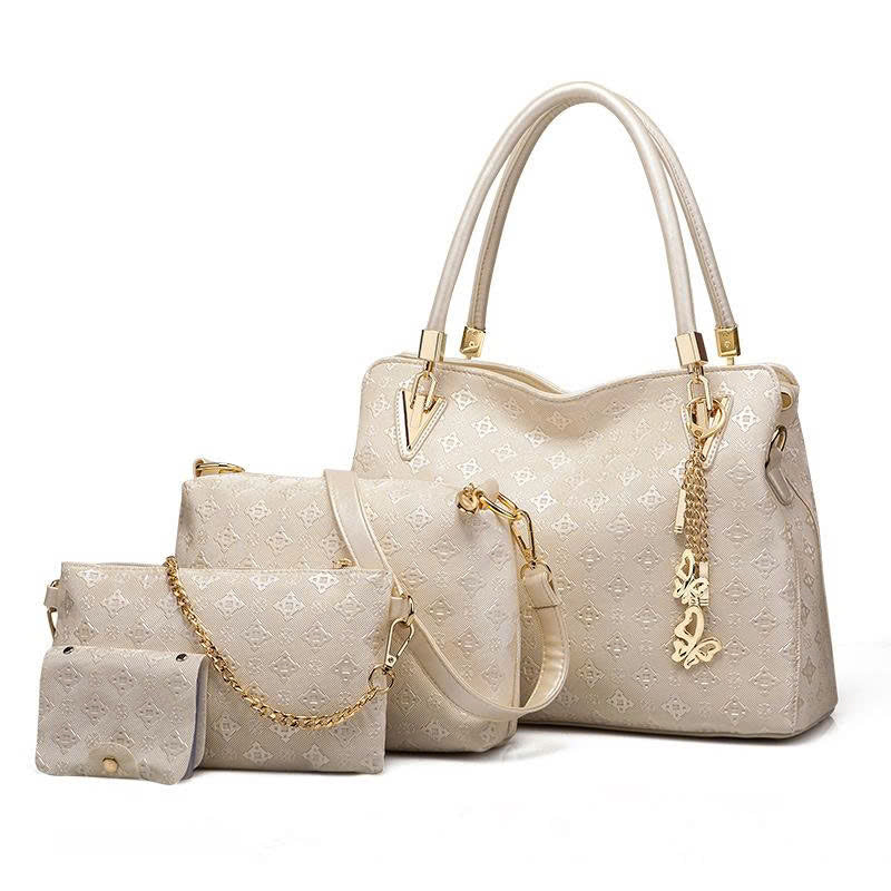 Women's Fashion 4-Piece Handbag Set 2026 – Tote Bag, Shoulder Bag, Crossbody Bag – Matching Mother & Daughter – Premium PU TX272250
