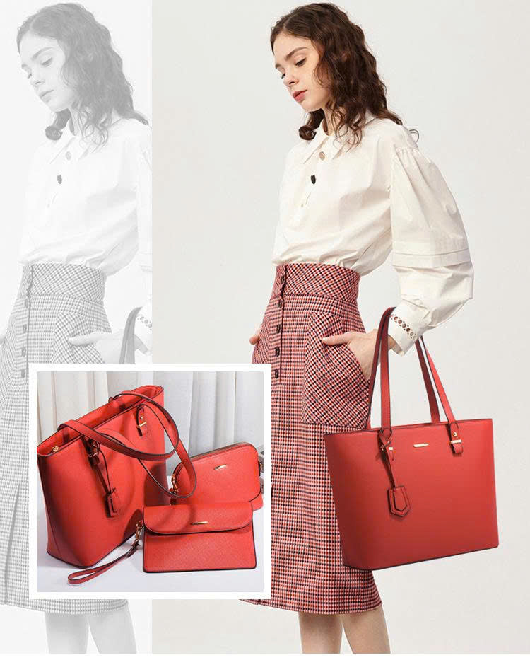 Set of 4 Fashionable Women's Handbags 2026 - Classic Elegant Shoulder Bags - Large Capacity - Premium PU Leather TX261250