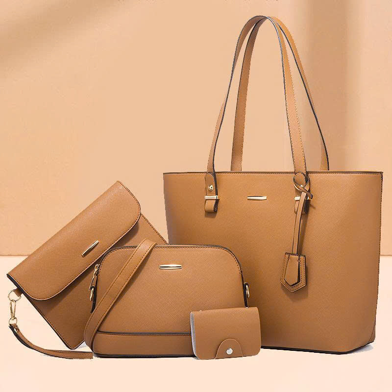 Set of 4 Fashionable Women's Handbags 2026 - Classic Elegant Shoulder Bags - Large Capacity - Premium PU Leather TX261250