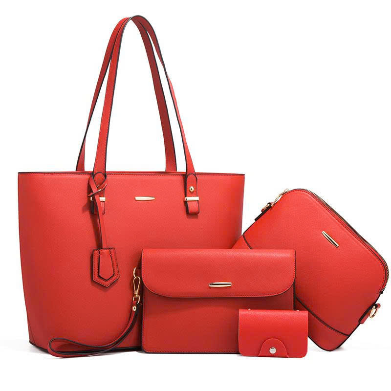 Set of 4 Fashionable Women's Handbags 2026 - Classic Elegant Shoulder Bags - Large Capacity - Premium PU Leather TX261250