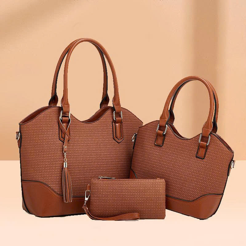 Set of 3 Women's Handbags New Style 2026 – Large Bag & Medium Bag – Fashion Handbag Set – Premium PU TX318250