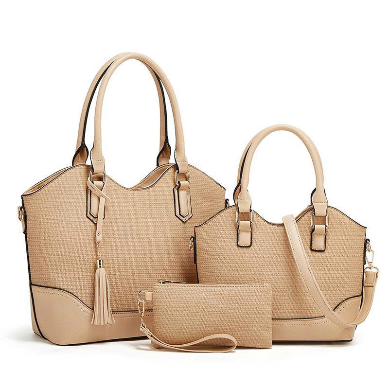 Set of 3 Women's Handbags New Style 2026 – Large Bag & Medium Bag – Fashion Handbag Set – Premium PU TX318250