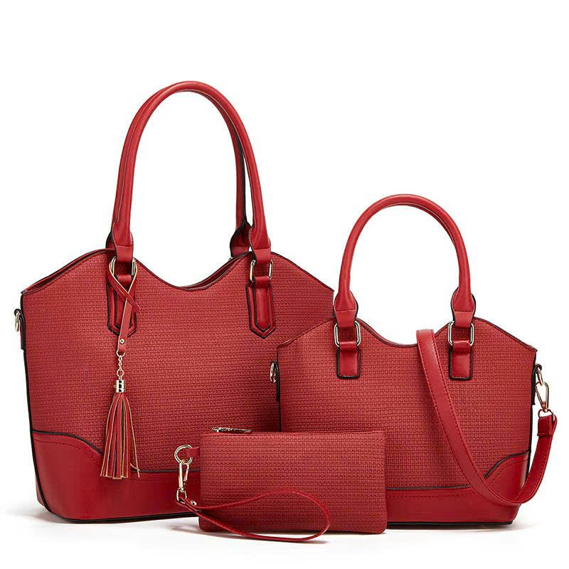 Set of 3 Women's Handbags New Style 2026 – Large Bag & Medium Bag – Fashion Handbag Set – Premium PU TX318250