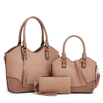 Set of 3 Women's Handbags New Style 2026 – Large Bag & Medium Bag – Fashion Handbag Set – Premium PU TX318250