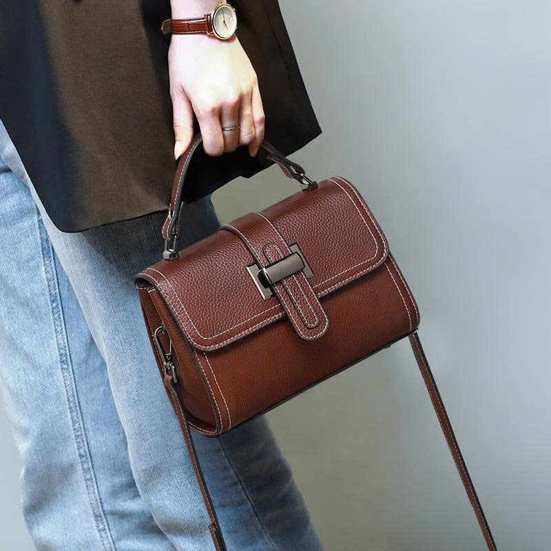 Women's Genuine Leather Handbag – Fashionable Small Square Bag TX289250