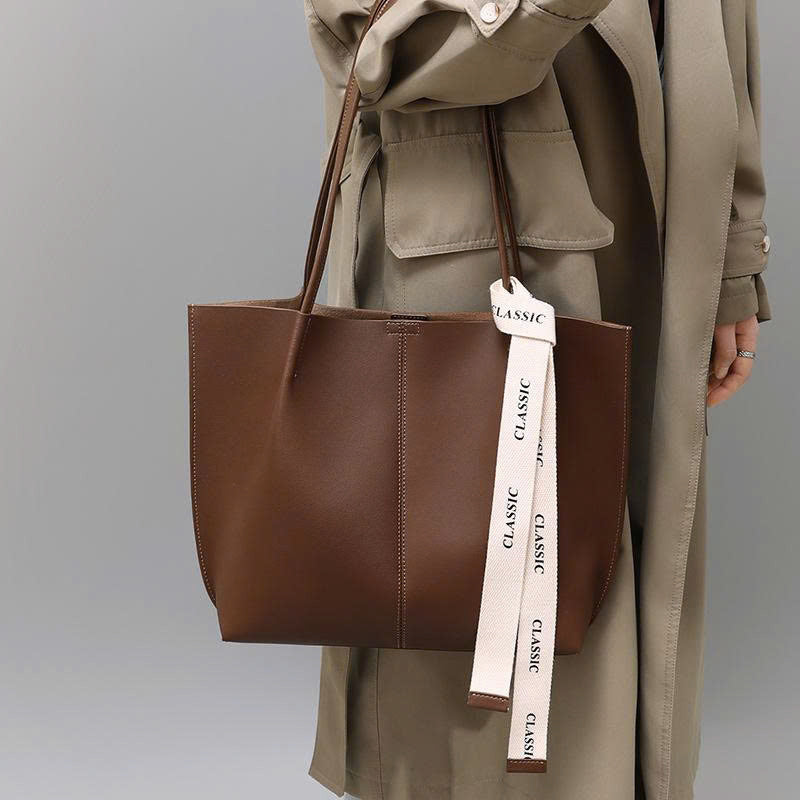 Women's Genuine Leather Tote Bag 2026 – Large, Versatile Bucket Bag TX291250