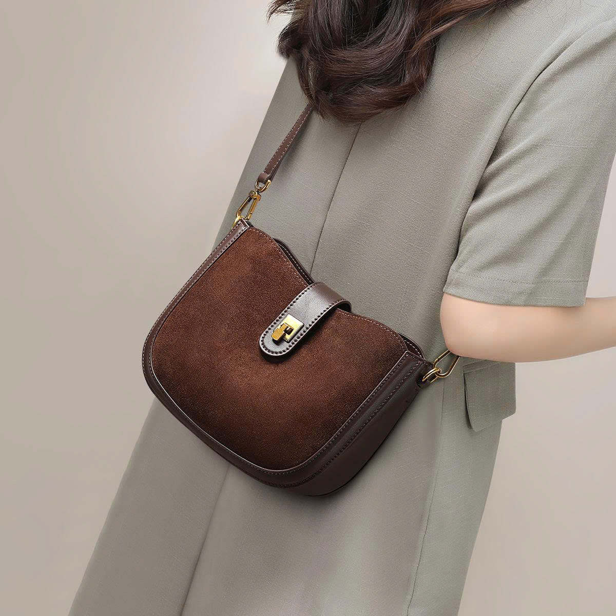 New 2026 Autumn/Winter Fashion Crossbody Bag for Women – Classic Style, Shoulder Bag – Genuine Leather (Premium Suede) TX295250