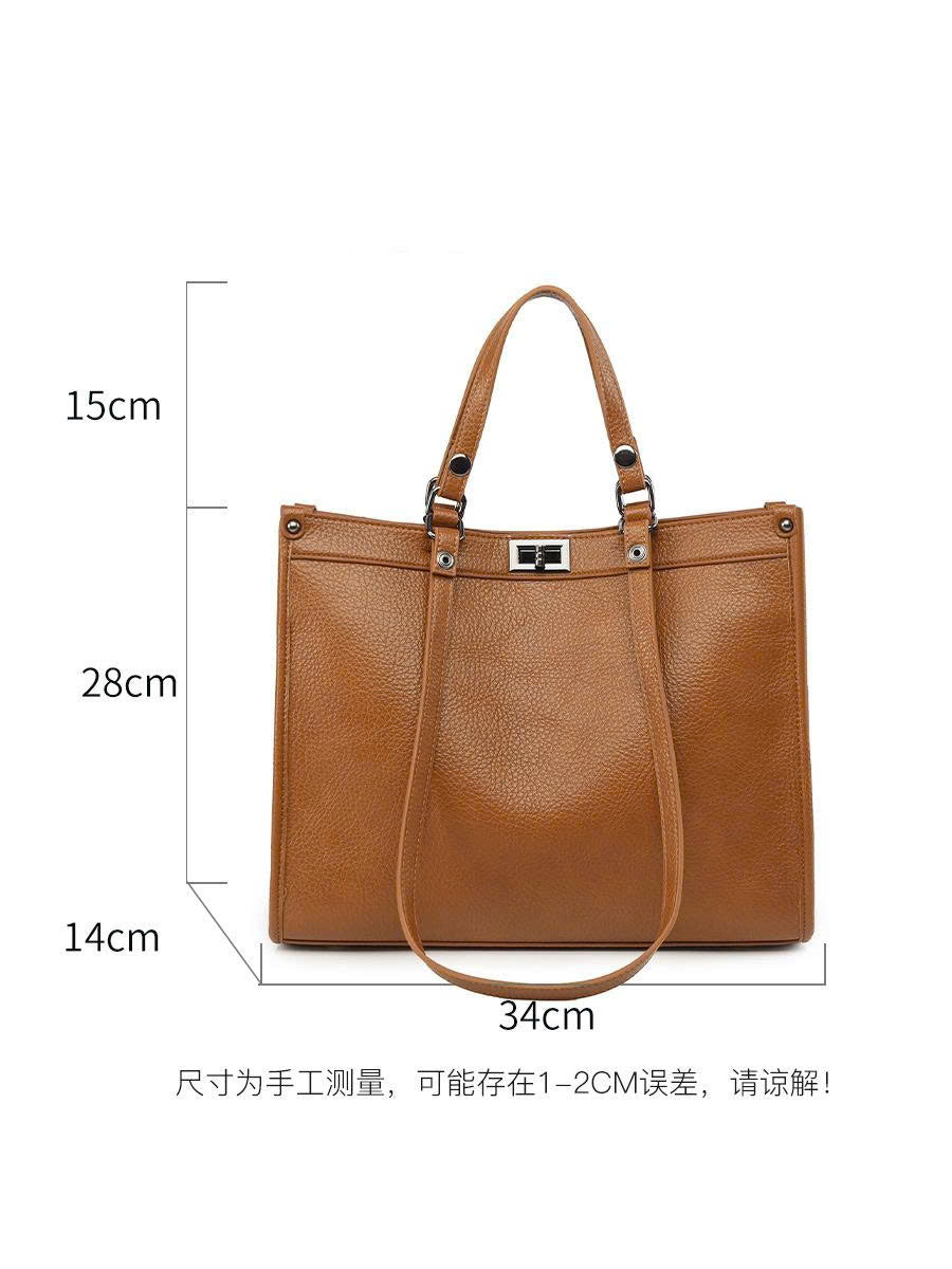 Premium Retro Women's Handbag – Simple Work Shoulder Bag, Versatile Large Tote TX005260