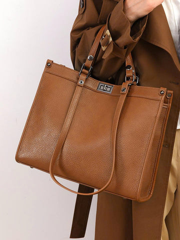 Premium Retro Women's Handbag – Simple Work Shoulder Bag, Versatile Large Tote TX005260
