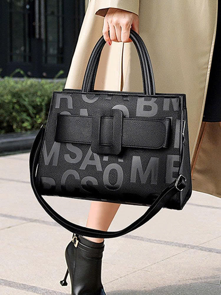 Fashionable Large Tote Bag for Women – Elegant Embossed Office Shoulder Bag TX014260